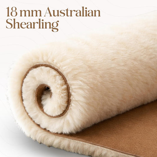 Women'S Genuine Australian Sheepskin Slippers, 18Mm Wool Pile, Memory Foam, Durable Anti-Slip EVA Sole