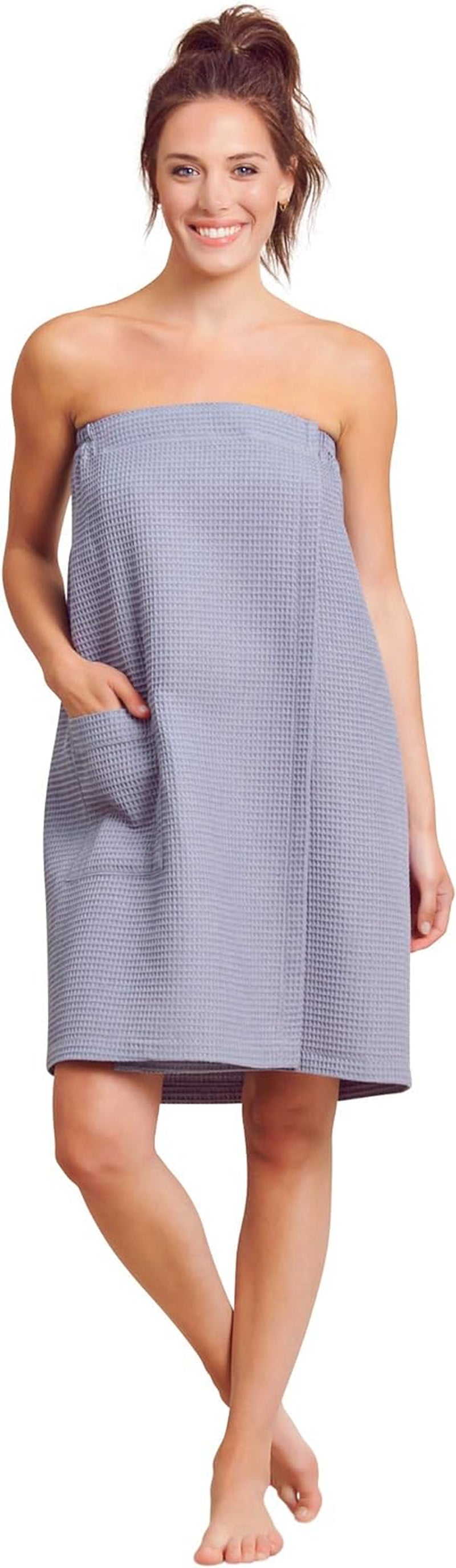 Women'S Bath Wrap - Waffle Weaved Spa Wrap for Women - Comfortable & Adjustable - Absorbent & Quick Dry - Lightweight & Soft