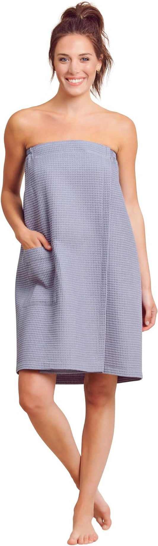 Women'S Bath Wrap - Waffle Weaved Spa Wrap for Women - Comfortable & Adjustable - Absorbent & Quick Dry - Lightweight & Soft
