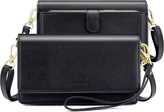 Women Small Crossbody Bag Cellphone Purse Wallet with RFID Card Slots 2 Straps Wristlet