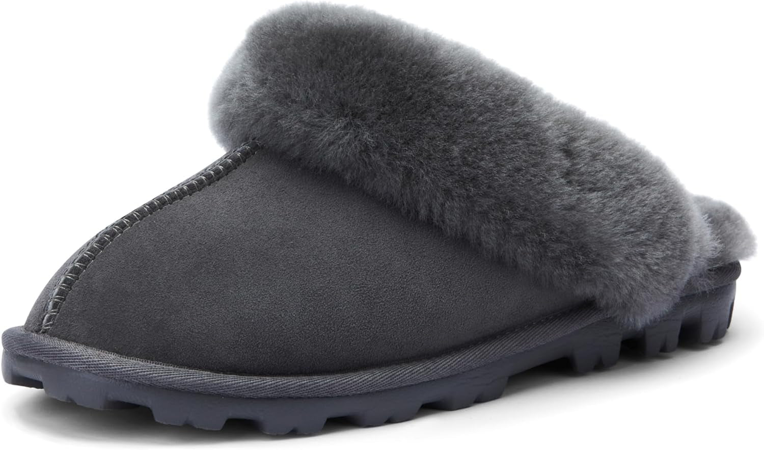 Women'S Genuine Australian Sheepskin Slippers, 18Mm Wool Pile, Memory Foam, Durable Anti-Slip EVA Sole