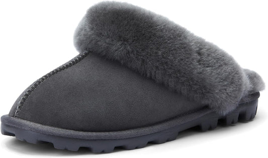 Women'S Genuine Australian Sheepskin Slippers, 18Mm Wool Pile, Memory Foam, Durable Anti-Slip EVA Sole