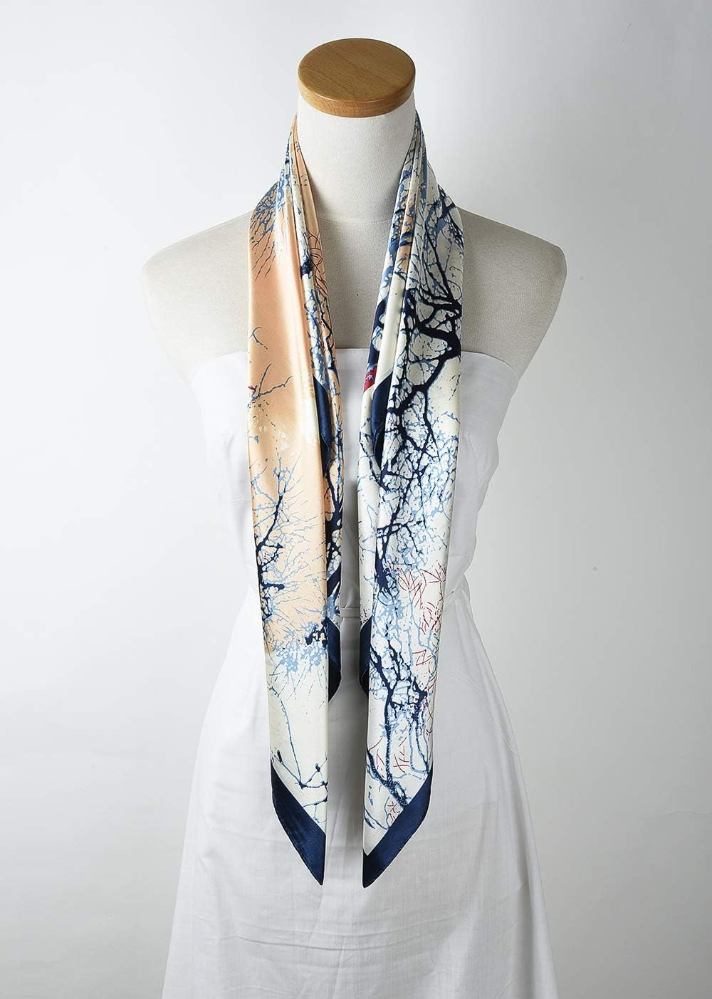 35 X 35 Satin Square Scarf for Women, Silk-Feel Hair Wrap, Large Bandana, Neck Wrap, Headscarf & Fashion Accessory