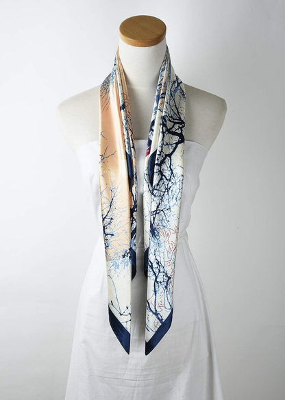 35 X 35 Satin Square Scarf for Women, Silk-Feel Hair Wrap, Large Bandana, Neck Wrap, Headscarf & Fashion Accessory