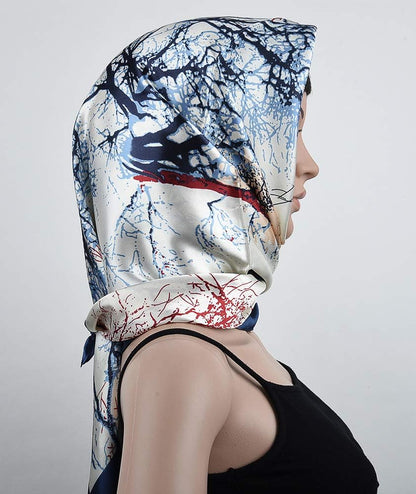35 X 35 Satin Square Scarf for Women, Silk-Feel Hair Wrap, Large Bandana, Neck Wrap, Headscarf & Fashion Accessory