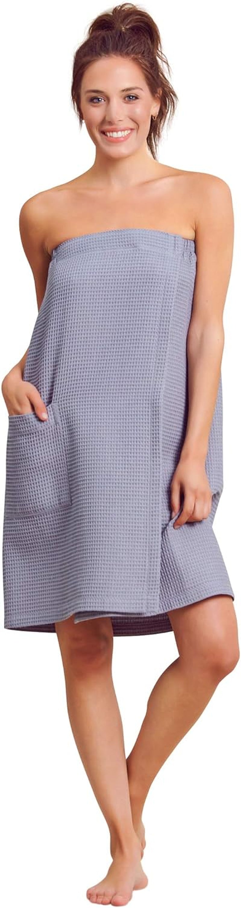 Women'S Bath Wrap - Waffle Weaved Spa Wrap for Women - Comfortable & Adjustable - Absorbent & Quick Dry - Lightweight & Soft