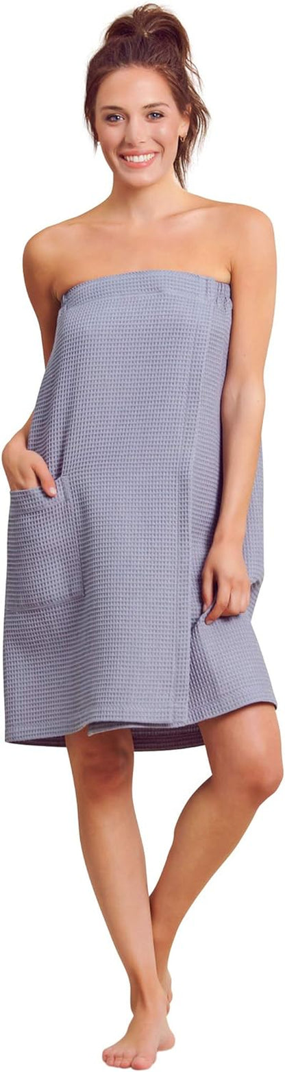 Women'S Bath Wrap - Waffle Weaved Spa Wrap for Women - Comfortable & Adjustable - Absorbent & Quick Dry - Lightweight & Soft