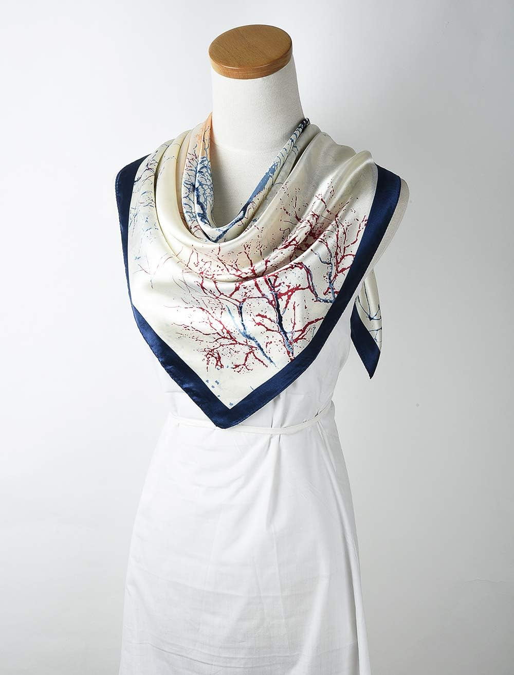 35 X 35 Satin Square Scarf for Women, Silk-Feel Hair Wrap, Large Bandana, Neck Wrap, Headscarf & Fashion Accessory