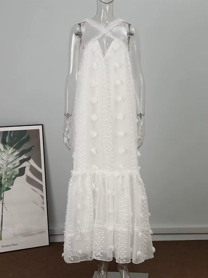Sleeveless Halter Maxi Summer Dress