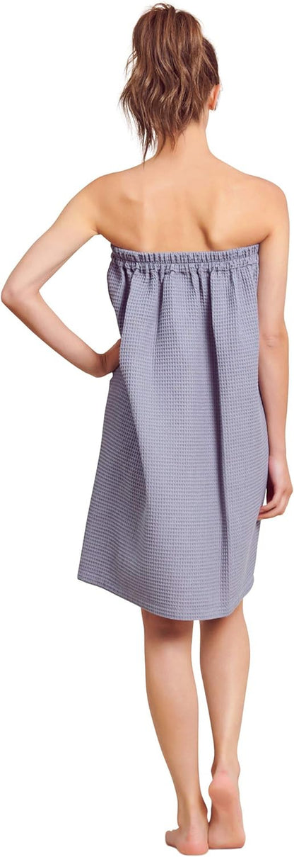 Women'S Bath Wrap - Waffle Weaved Spa Wrap for Women - Comfortable & Adjustable - Absorbent & Quick Dry - Lightweight & Soft